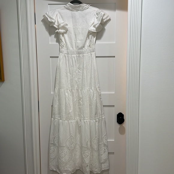 Beautiful White eyelet flutter sleeve Maxi Dress - Picture 5 of 7